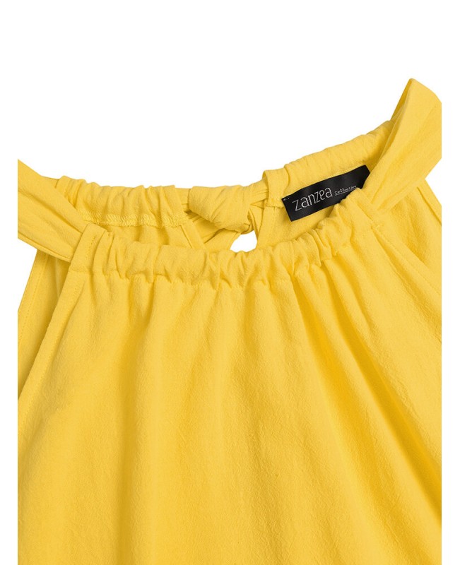 Cotton Solid Bowknot Ruffle Sleeveless Mini Dress - Black 3XL