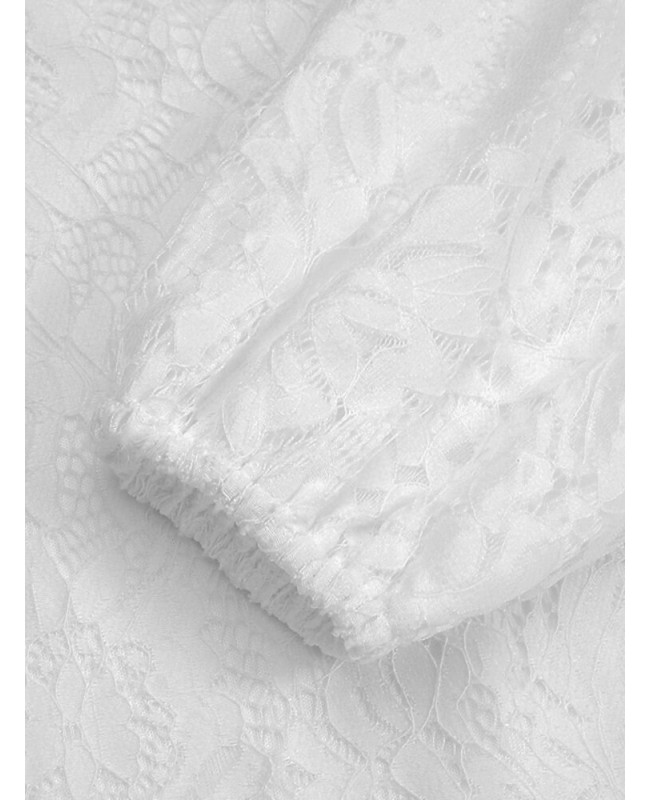 Women 100% Cotton Abaya Kaftan Lace Patchwork Casual Wedding Midi Dress - White S