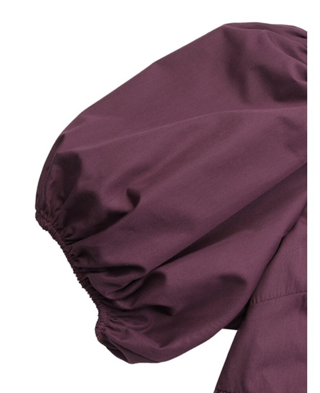Women Puff Sleeve Square Collar Pure Color Knee Length Dress with Back Zipper - Black 5XL Women Puff Sleeve Square Collar Pure Color Knee Length Dress with Back Zipper - Black 5XL