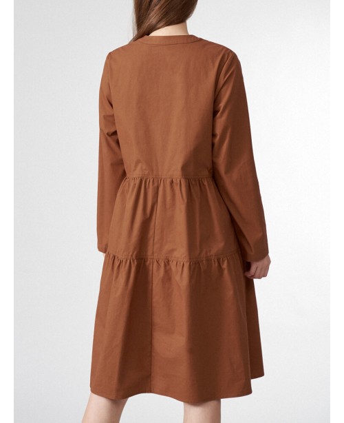 Solid Button Half Placket Long Sleeve Stand Collar...
