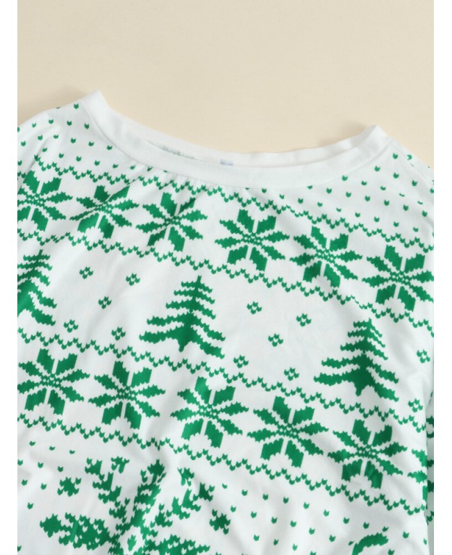 Women Christmas Knit Snowflake Deer Print Crew Neck Casual Sweaters - Red M