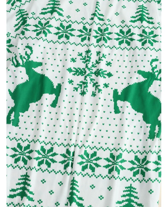 Women Christmas Knit Snowflake Deer Print Crew Neck Casual Sweaters - Red M