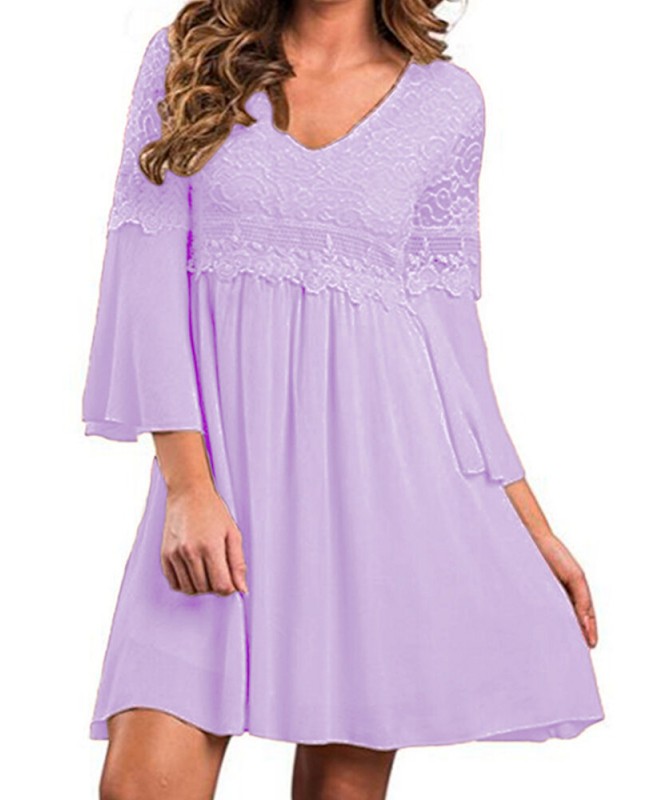 Lace Leisure Style Summer Holiday Loose Mini Dress - Apricot S