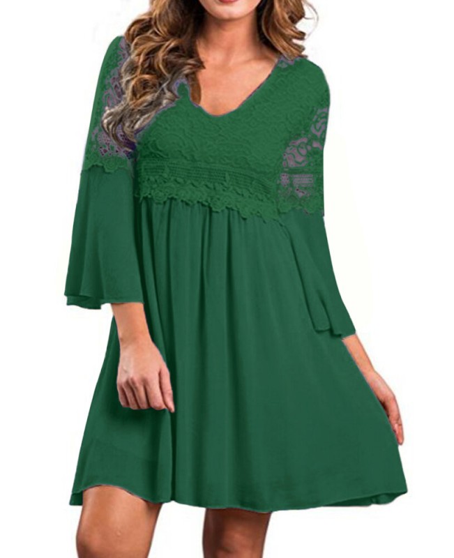Lace Leisure Style Summer Holiday Loose Mini Dress - Apricot S