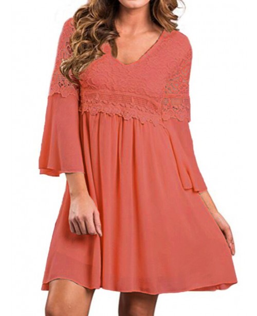 Lace Leisure Style Summer Holiday Loose Mini Dress...