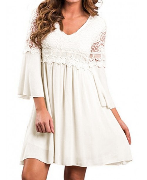 Lace Leisure Style Summer Holiday Loose Mini Dress...