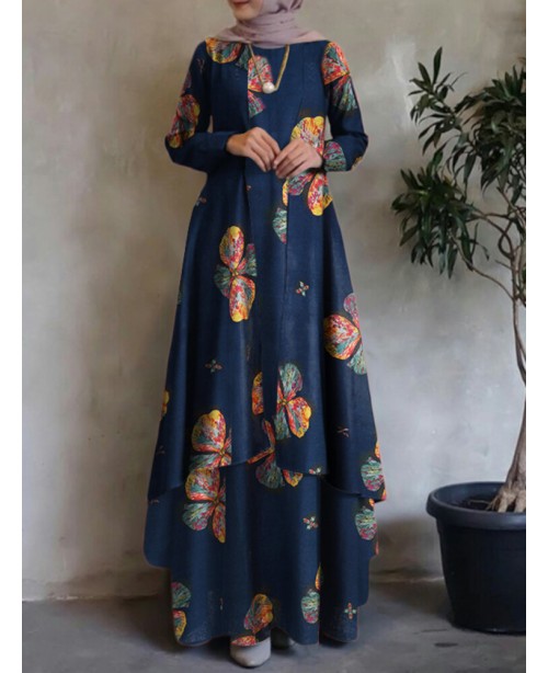 Women Kaftan Tunic 100% Cotton Double-layer Design...
