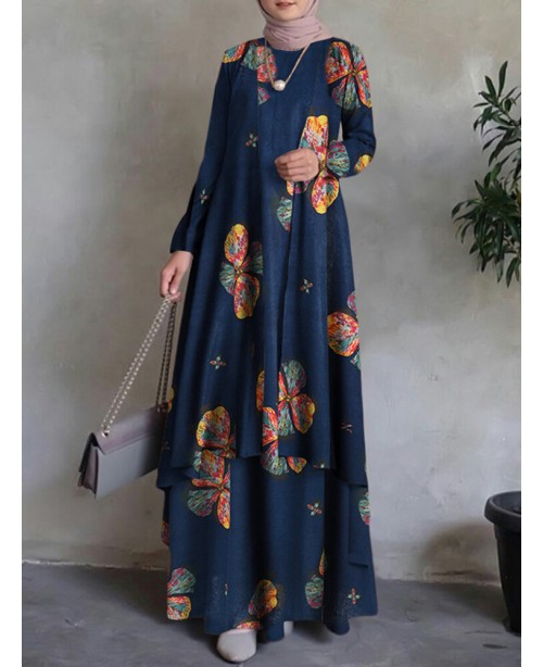 Women Kaftan Tunic 100% Cotton Double-layer Design...
