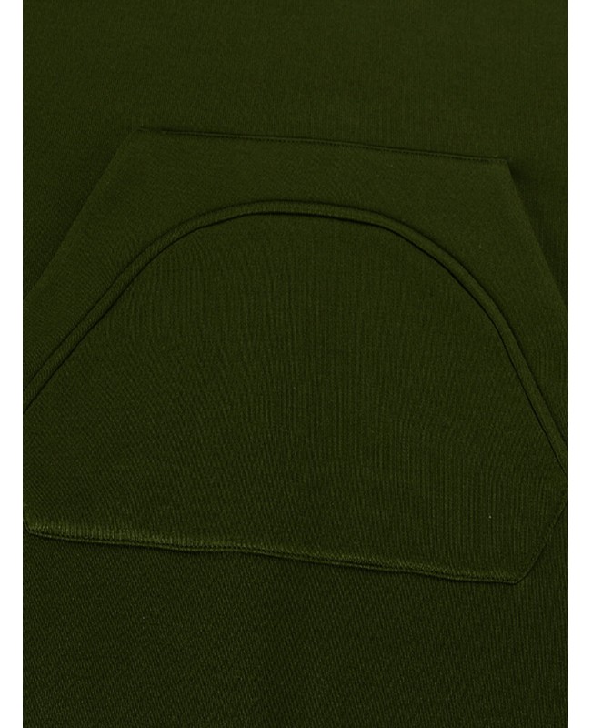 Casual Women Hooded Solid Color High Low Sweatshirt Dress - Army Green M