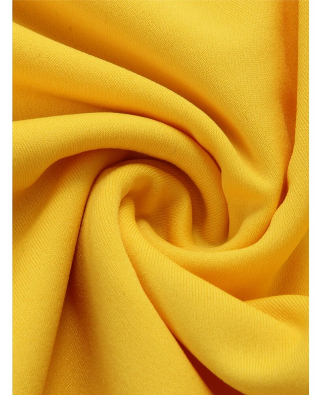 Yellow V-neck Irregular Hem Crossed Front Design Ruffle Midi Dress - Yellow M
