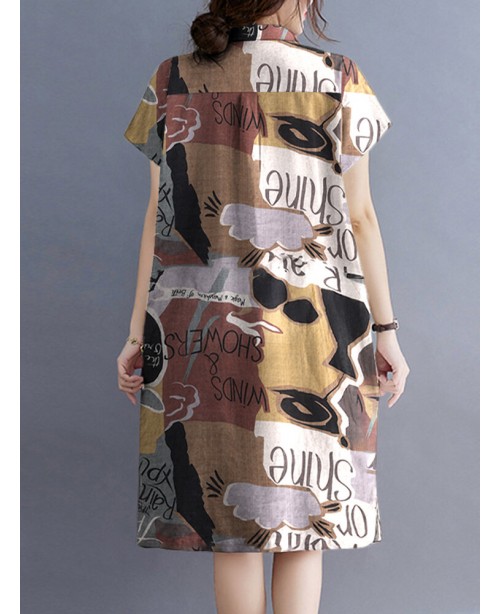Cottagecore Letter Plaid Print Pocket Cotton Lapel...