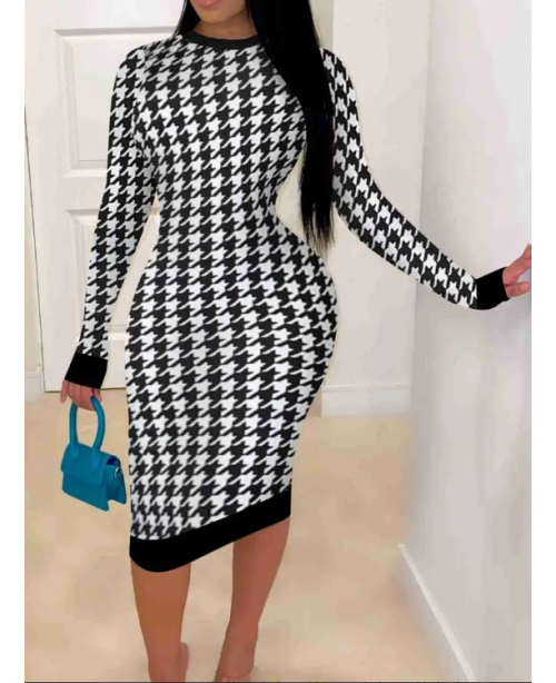 Women's Dresses Long Sleeve Round Neck Asymmetrica...