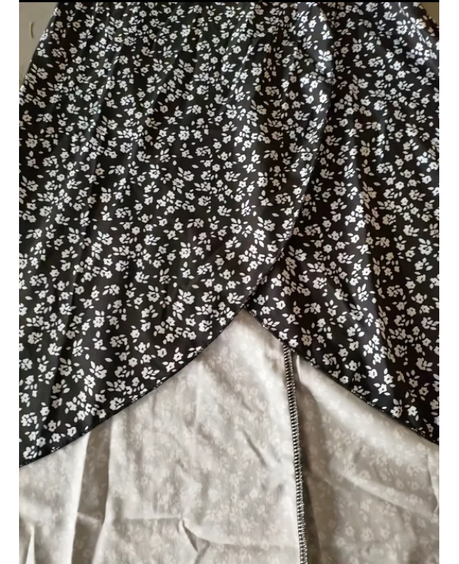 Floral Print Dress, Elegant Button Front Short Sleeve Summer Dress, Women's Clothing