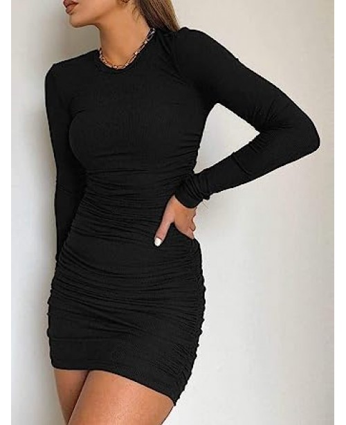 Women's Summer Ribbed Tank Dress Scoop Neck Slim F...