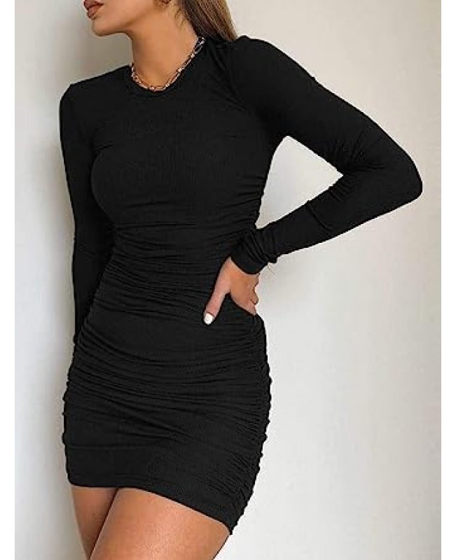 Women's Summer Ribbed Tank Dress Scoop Neck Slim F...
